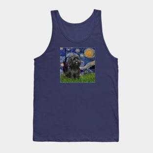 Starry Night (Van Gogh) Famous Art Adapted to include a Black Shih Tzu Tank Top